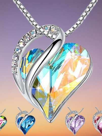 Womens silver Heart Necklace – 925 silver