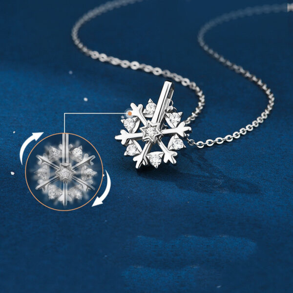 Women's silver necklace - Snowflake Model - lunaluminary