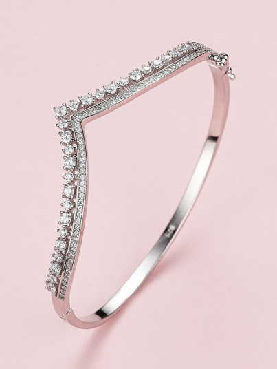 Women's Silver Bracelet (V-Shaped Crown Model)