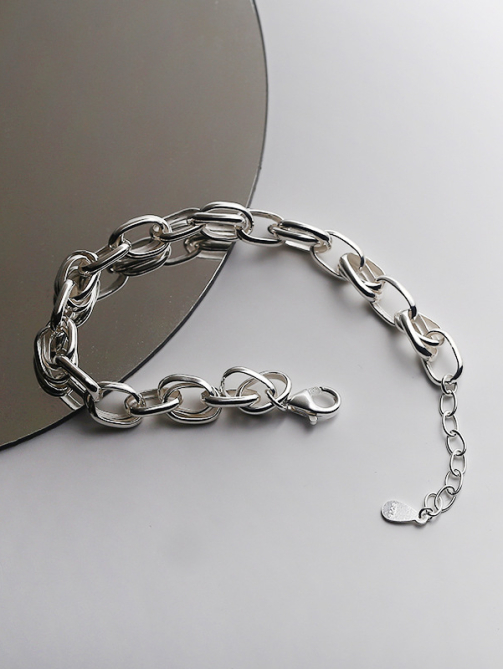 Thick chain silver bracelet - Luna Luminary