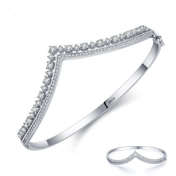 Women's Silver Bracelet (V-Shaped Crown Model)