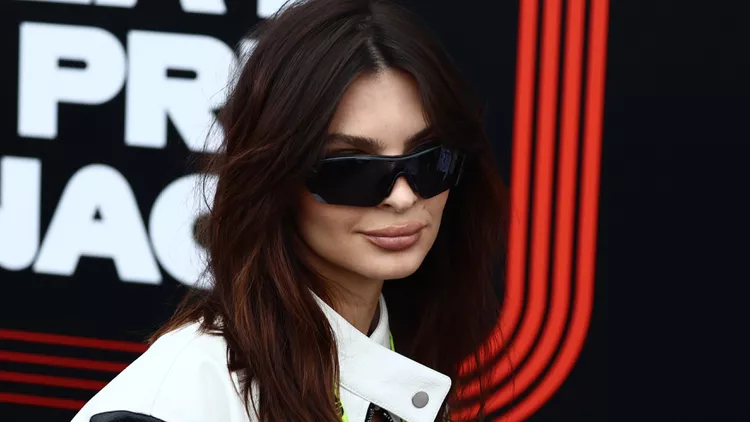 Emily Ratajkowski Put a Sexy Spin on Racing Style With the Tiniest String Bikini