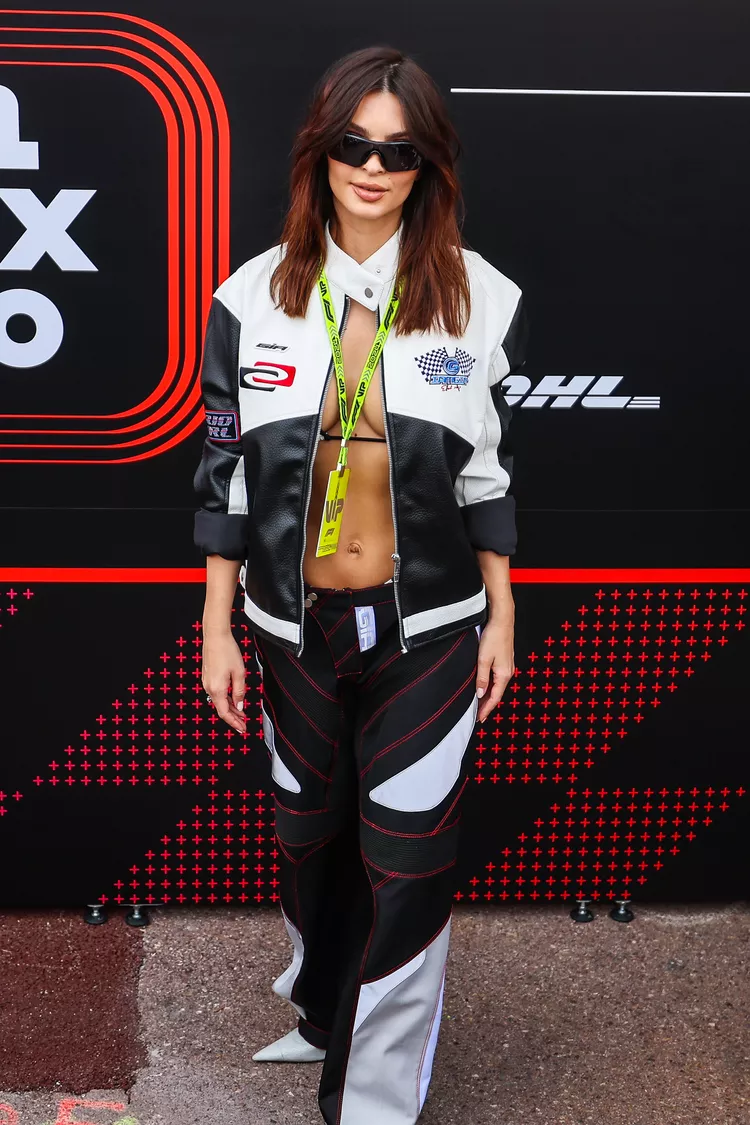 Emily Ratajkowski Put a Sexy Spin on Racing Style With the Tiniest String Bikini